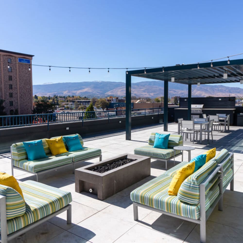 Rooftop seating at 3rd Street Flats in Reno, Nevada