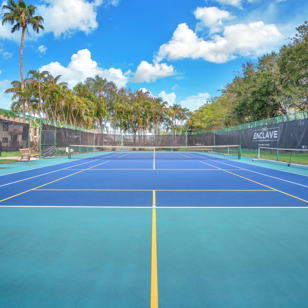 Pickle ball outdoor courts at The Enclave at Delray Beach in Delray Beach, Florida