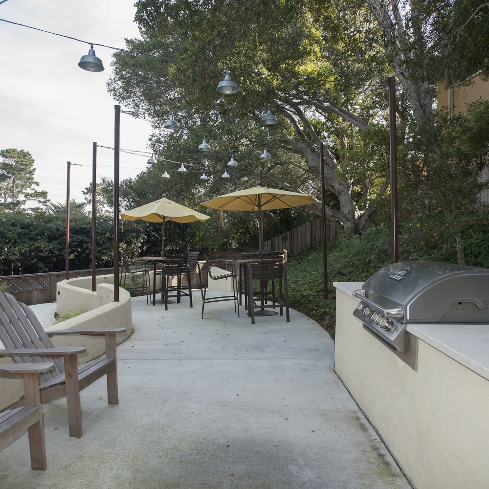 Community outdoor gathering spaces at Pacific Vista in Presidio Of Monterey, California