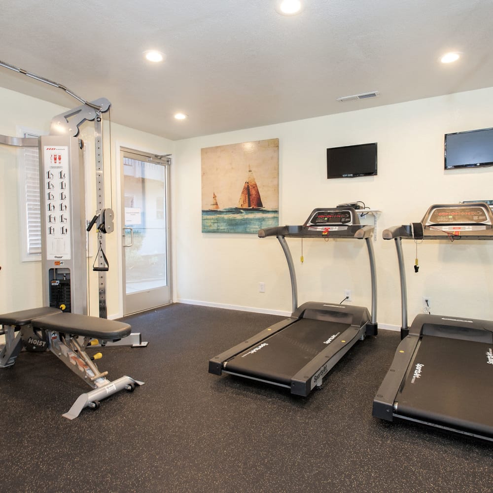 Fitness center at Monterey Townhouse in Monterey, California