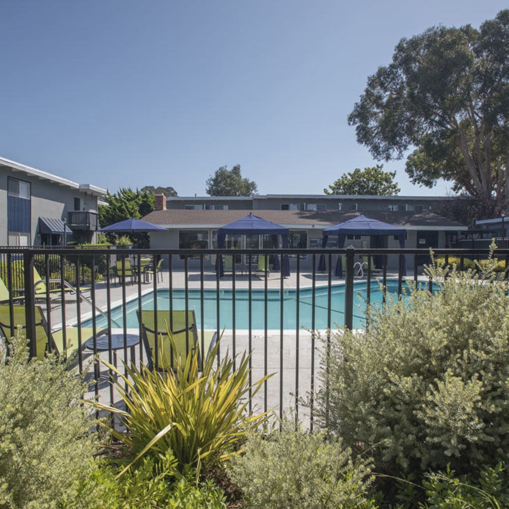 Gated swimming area at Monterey Townhouse in Monterey, California