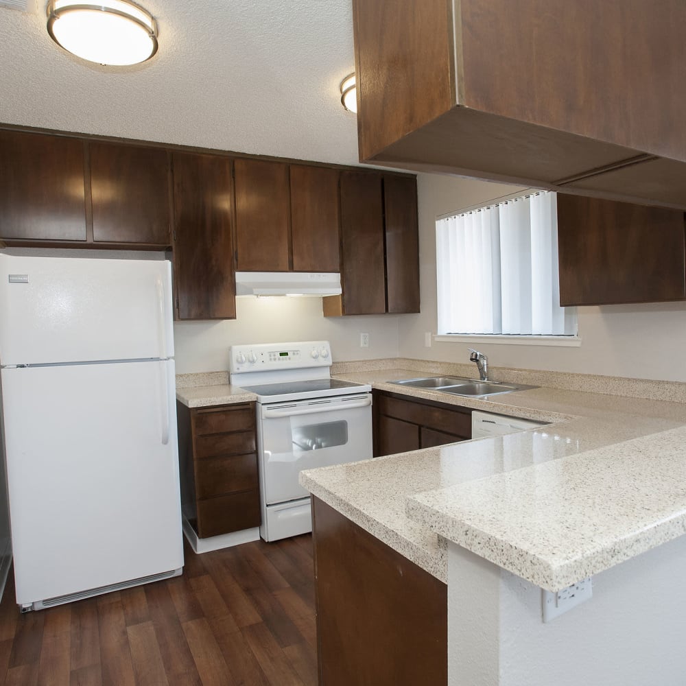 Kitchen with lots of counter space at Woodside Park in Salinas, California
