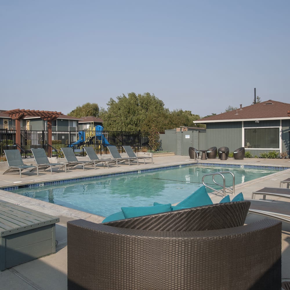 Refreshing swimming pool at Woodside Park in Salinas, California