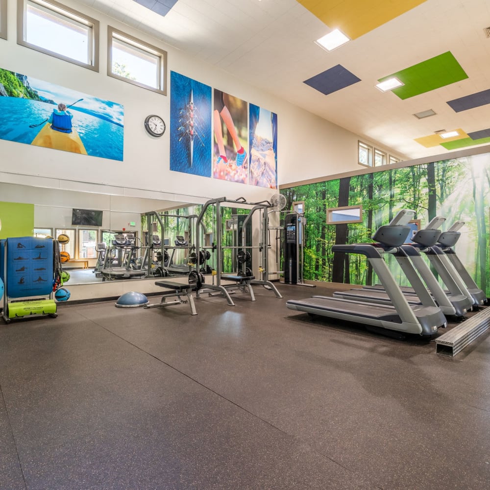 Fitness center with treadmills at The Seasons in Lynnwood, Washington