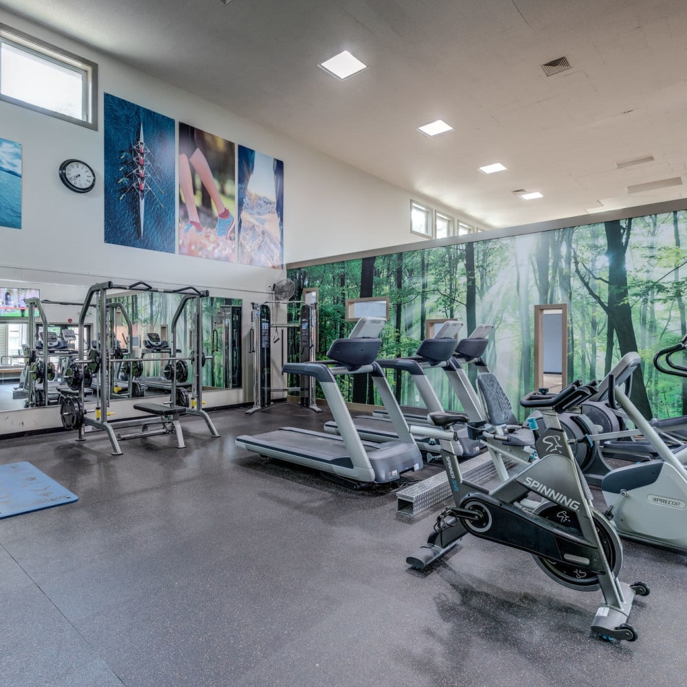 Fitness center with fitness machines at The Seasons in Lynnwood, Washington