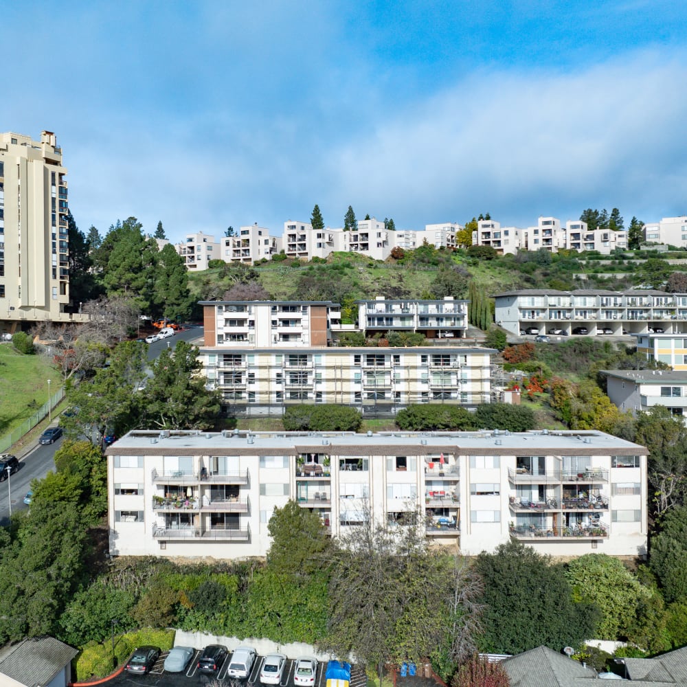 Birds eye view of Via Holon Apartments in Greenbrae, California