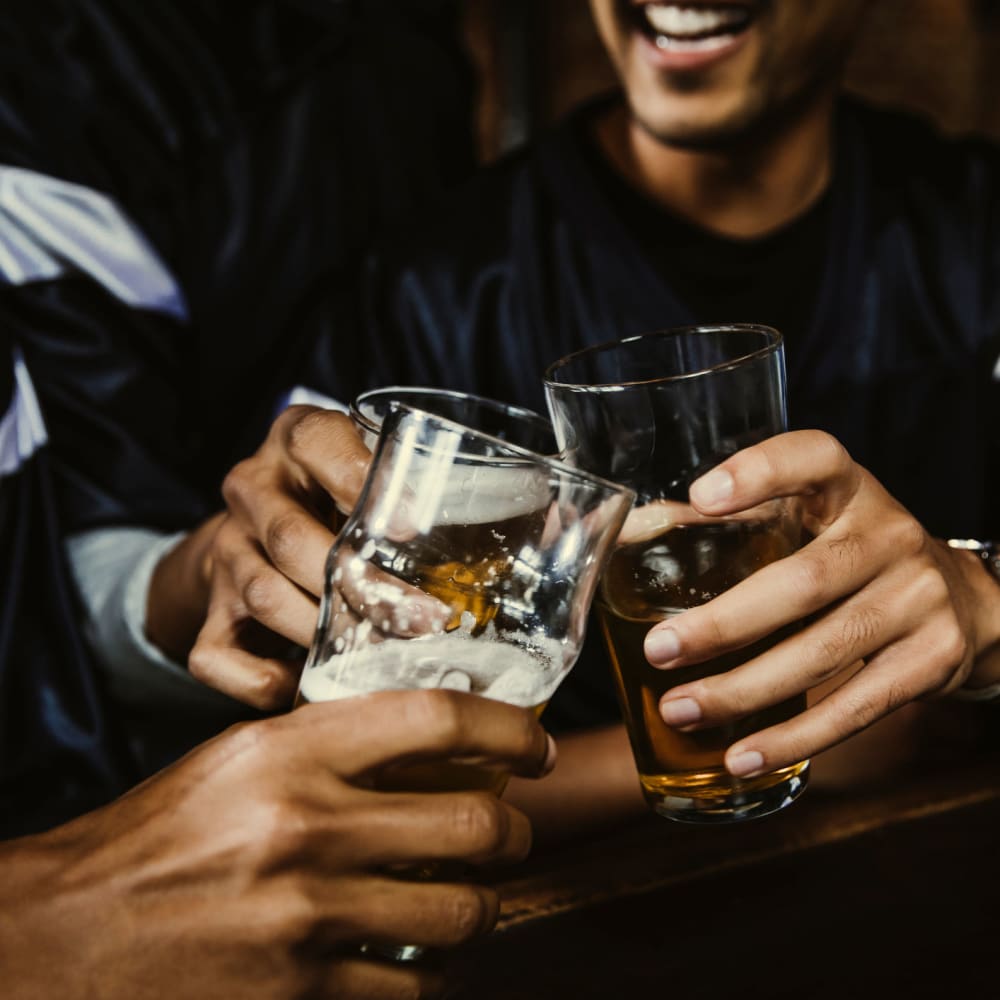 Cheers and beers at Yarmouth Apartments in Encino, California