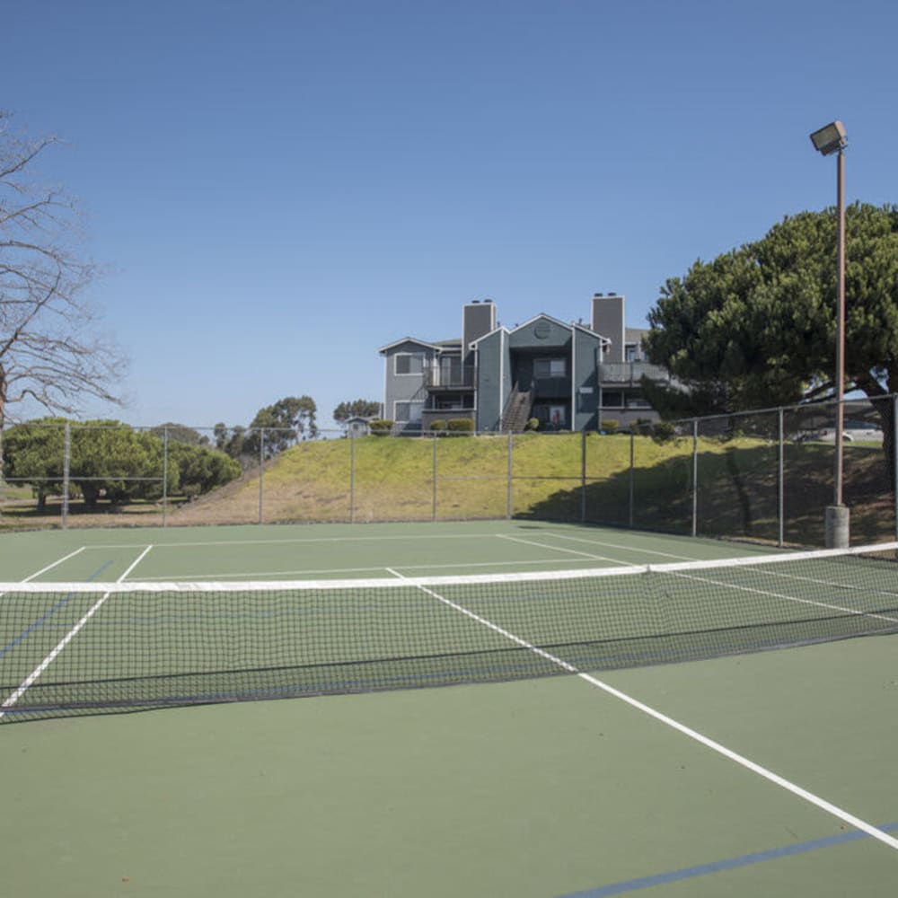 Spacious tennis court at Cypress Creek in Salinas, California