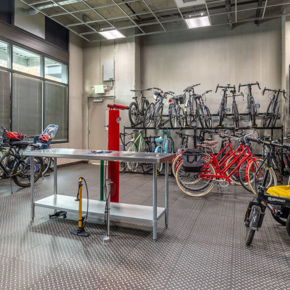 Bike maintenance room for residents The Luke in Redmond, Washington