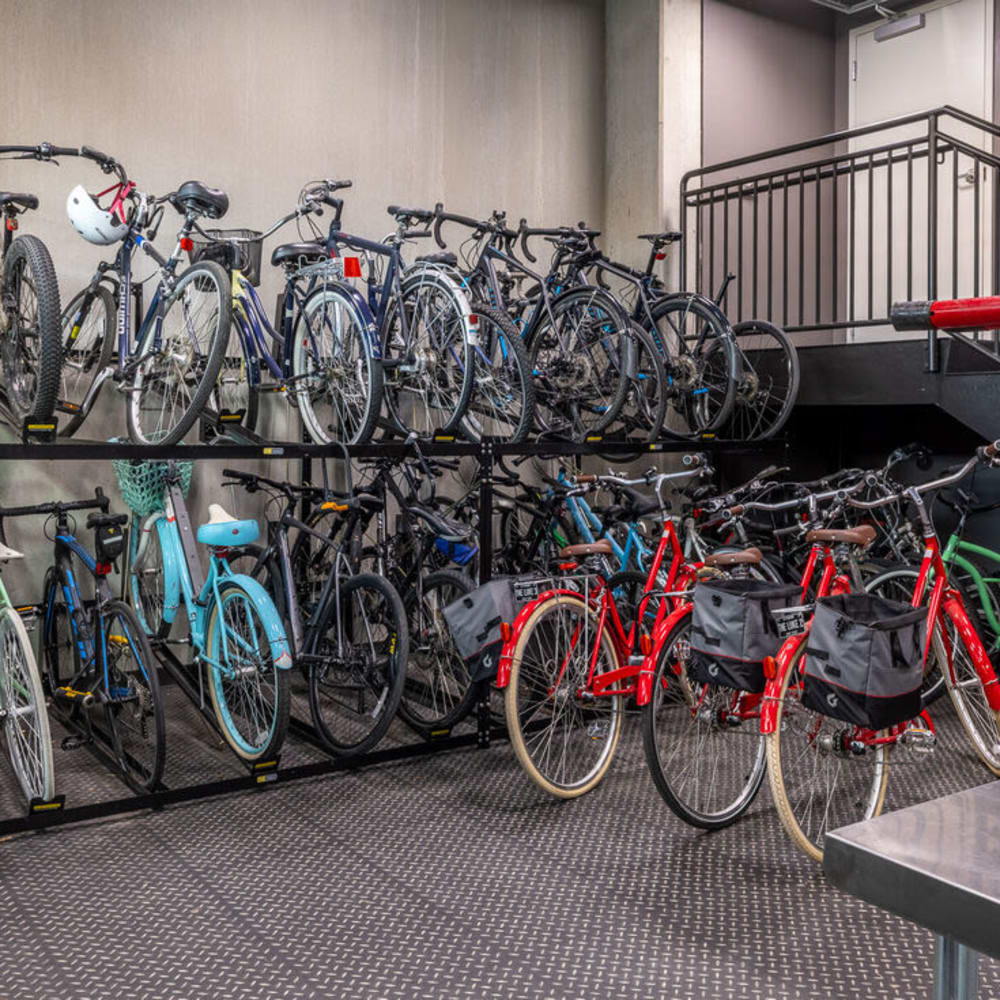Bike rack for residents The Luke in Redmond, Washington