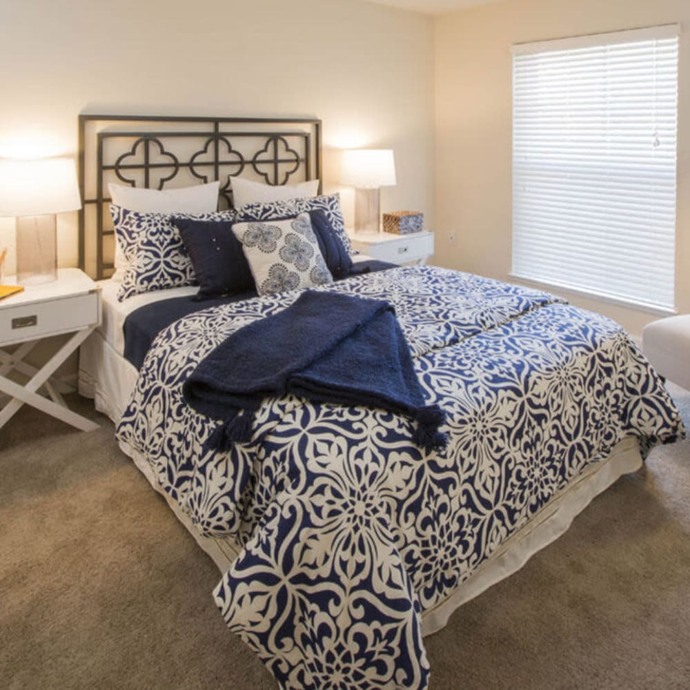 Bedroom with blue accents Bayshore Landing in Annapolis, Maryland