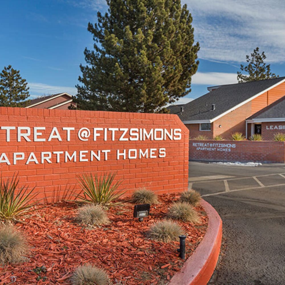 Front Entrance sign at Retreat at Fitzsimons in Aurora, Colorado