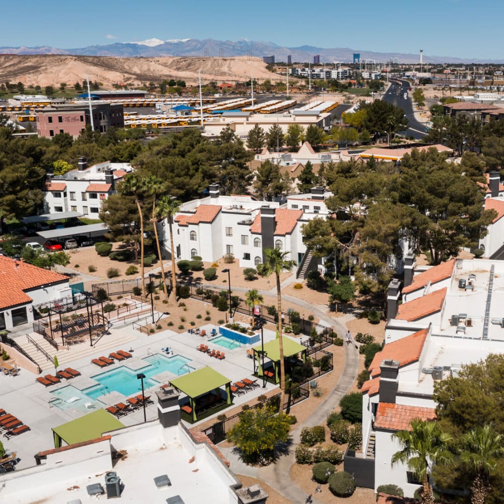 Overhead view of community at Montego Bay in Henderson, Nevada