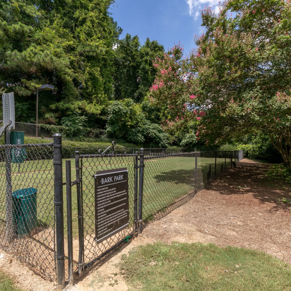 Fenced in dog park at Junction at Vinings in Smyrna, Georgia
