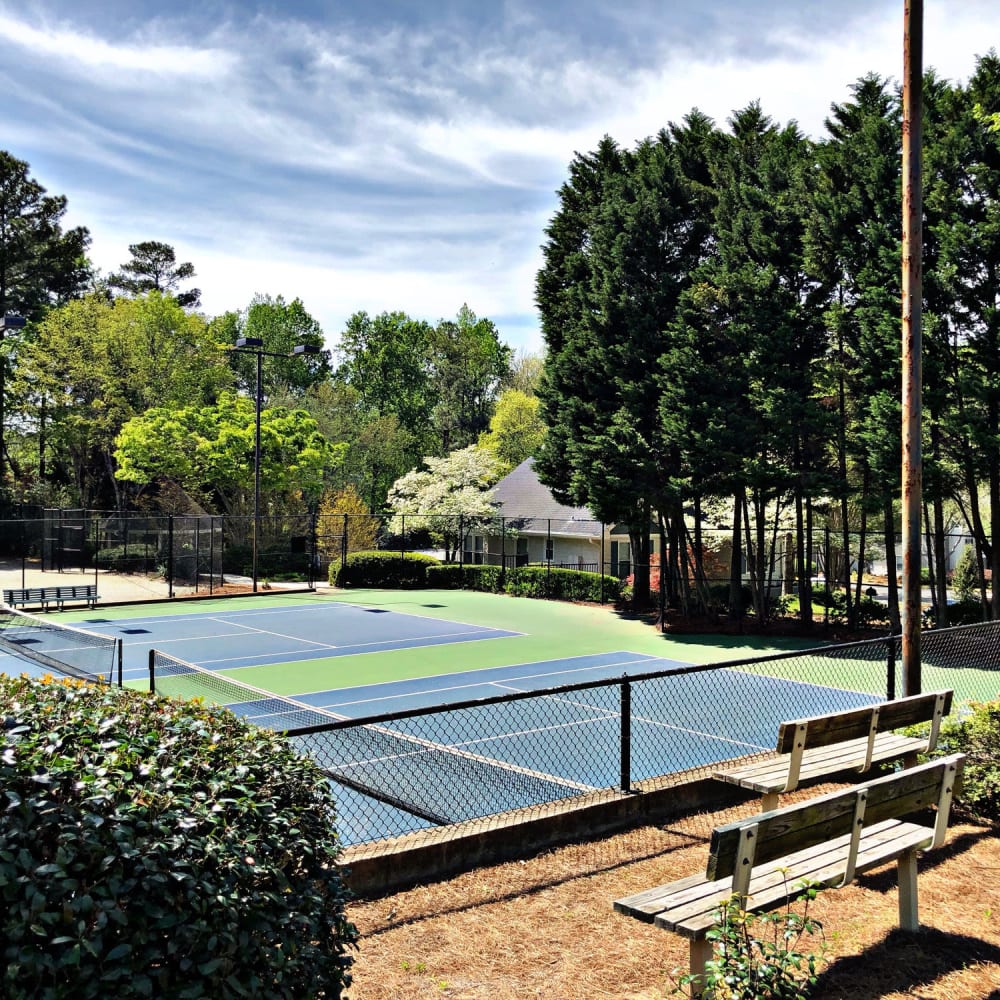 Overview of tennis courts at Junction at Vinings in Smyrna, Georgia