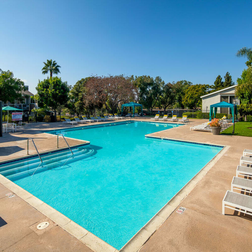 Swimming pool area at Presidio at Rancho Del Oro in Oceanside, California