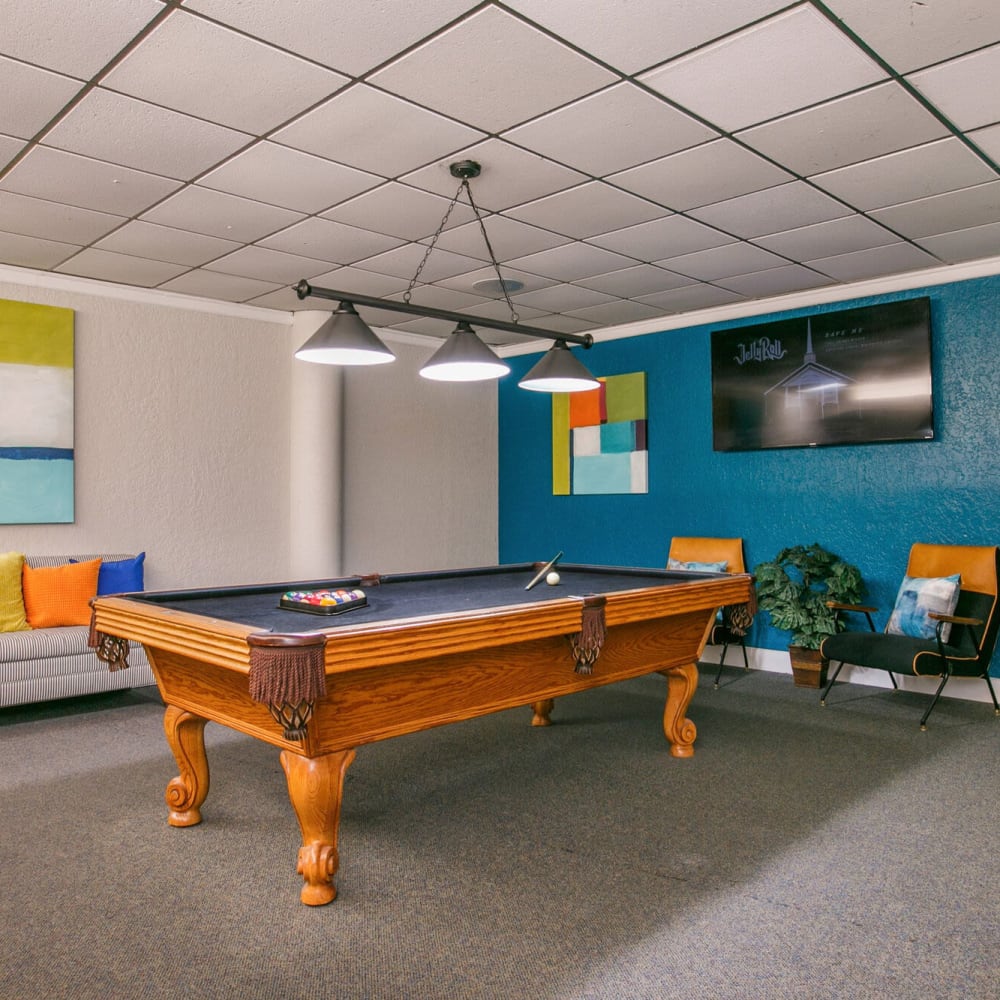 Game room at Glo Apartments in Albuquerque, New Mexico