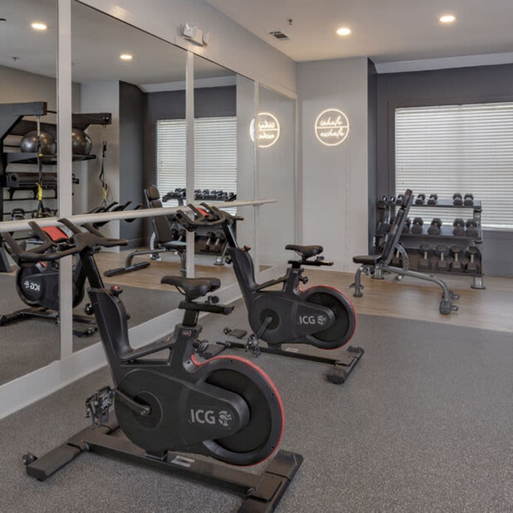 Fitness Center with stationary bikes at The Slate in Atlanta, Georgia