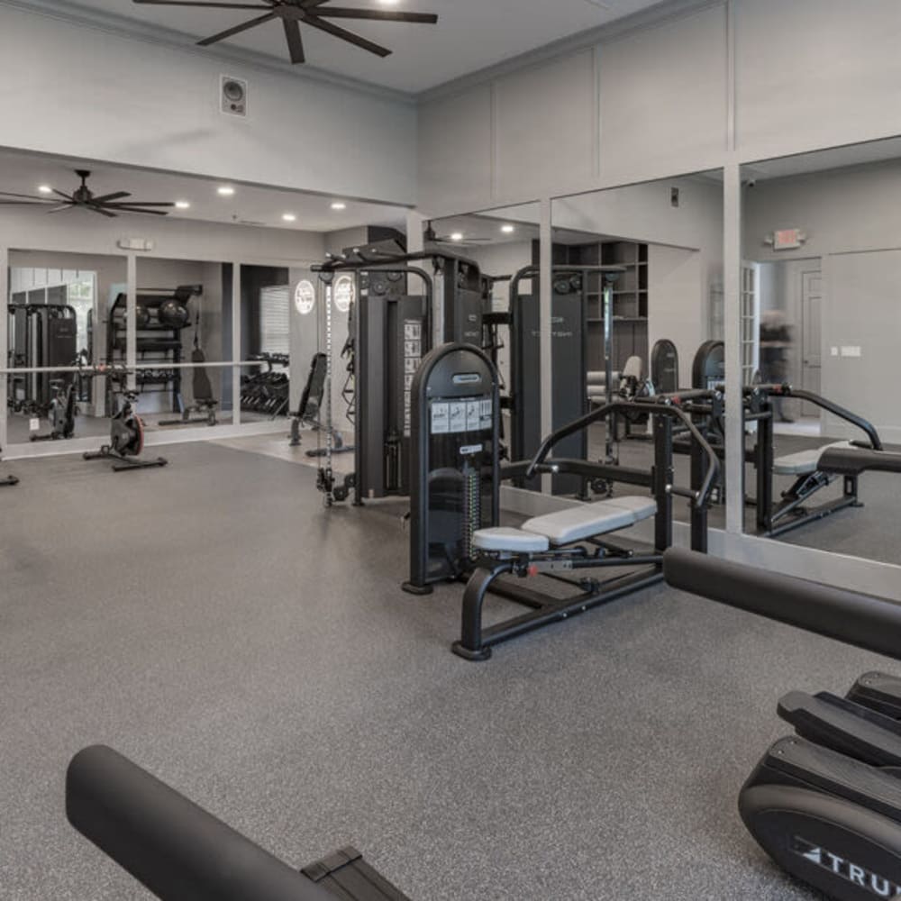 Fitness Center area with machines at The Slate in Atlanta, Georgia