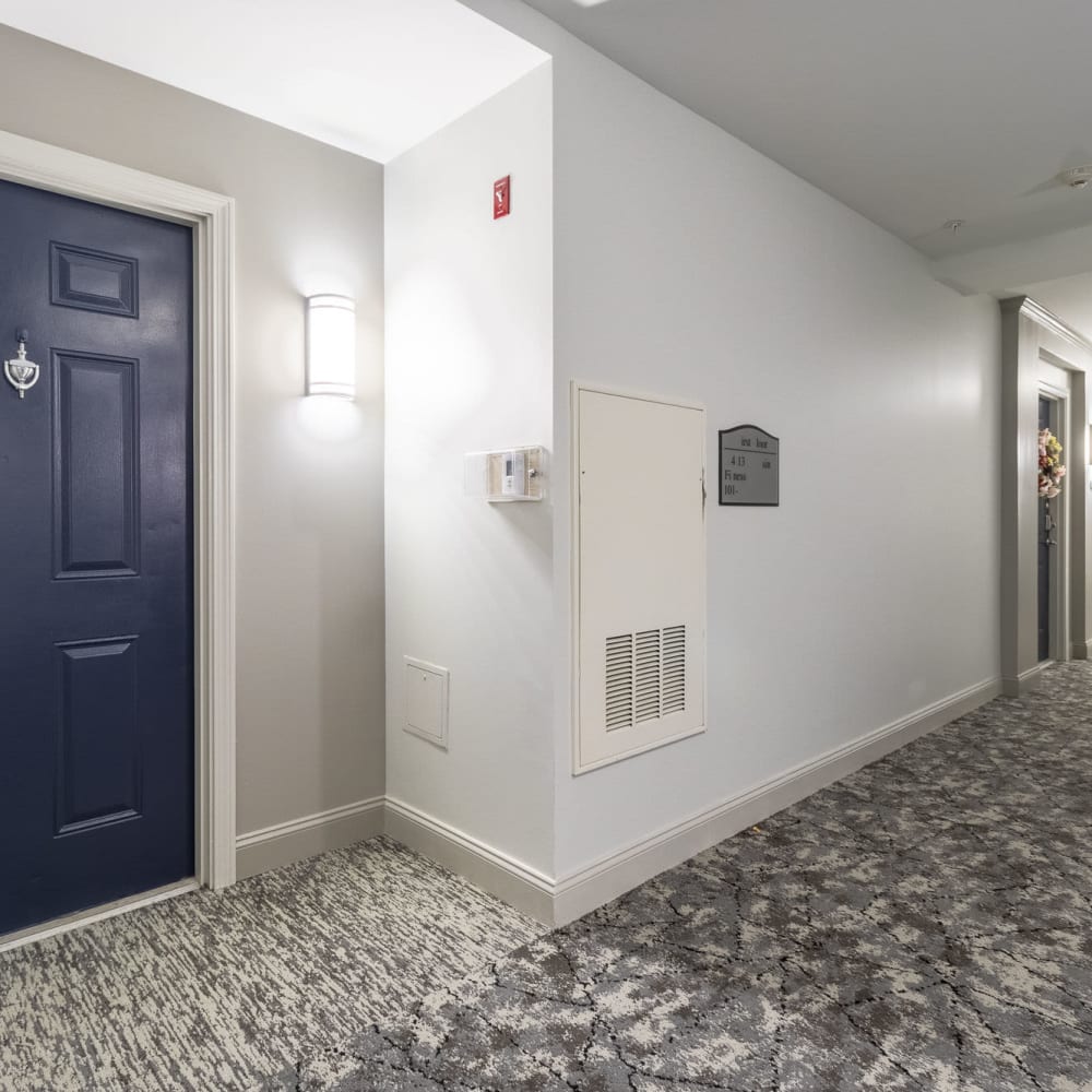 Entrance to apartments at Marquee at Andover in Andover, Massachusetts