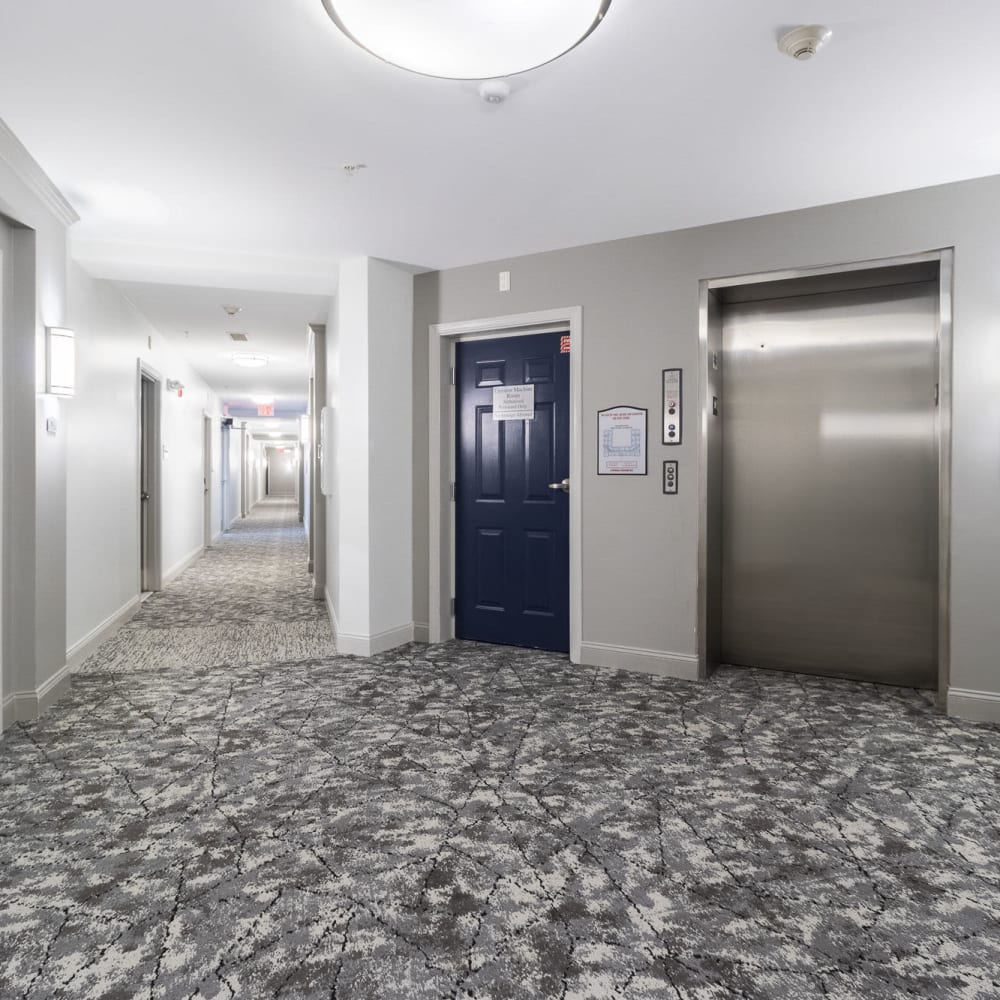 Interior hallways at Marquee at Andover in Andover, Massachusetts