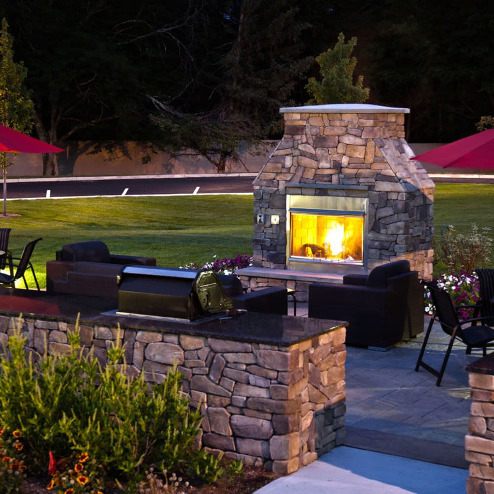 Fire pit area at Marquee at Andover in Andover, Massachusetts