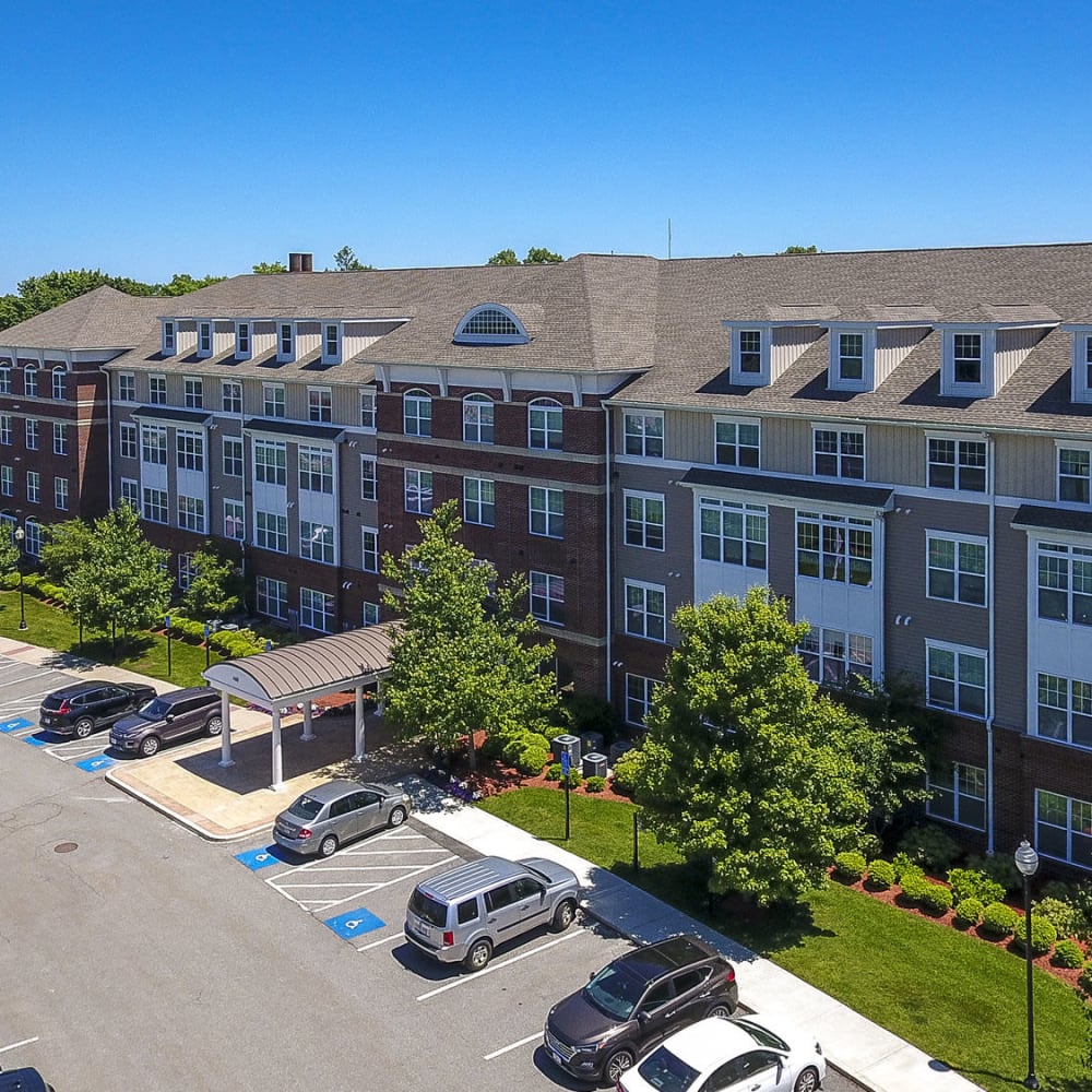 Aerial of Apartment exterior at Marquee at Andover in Andover, Massachusetts