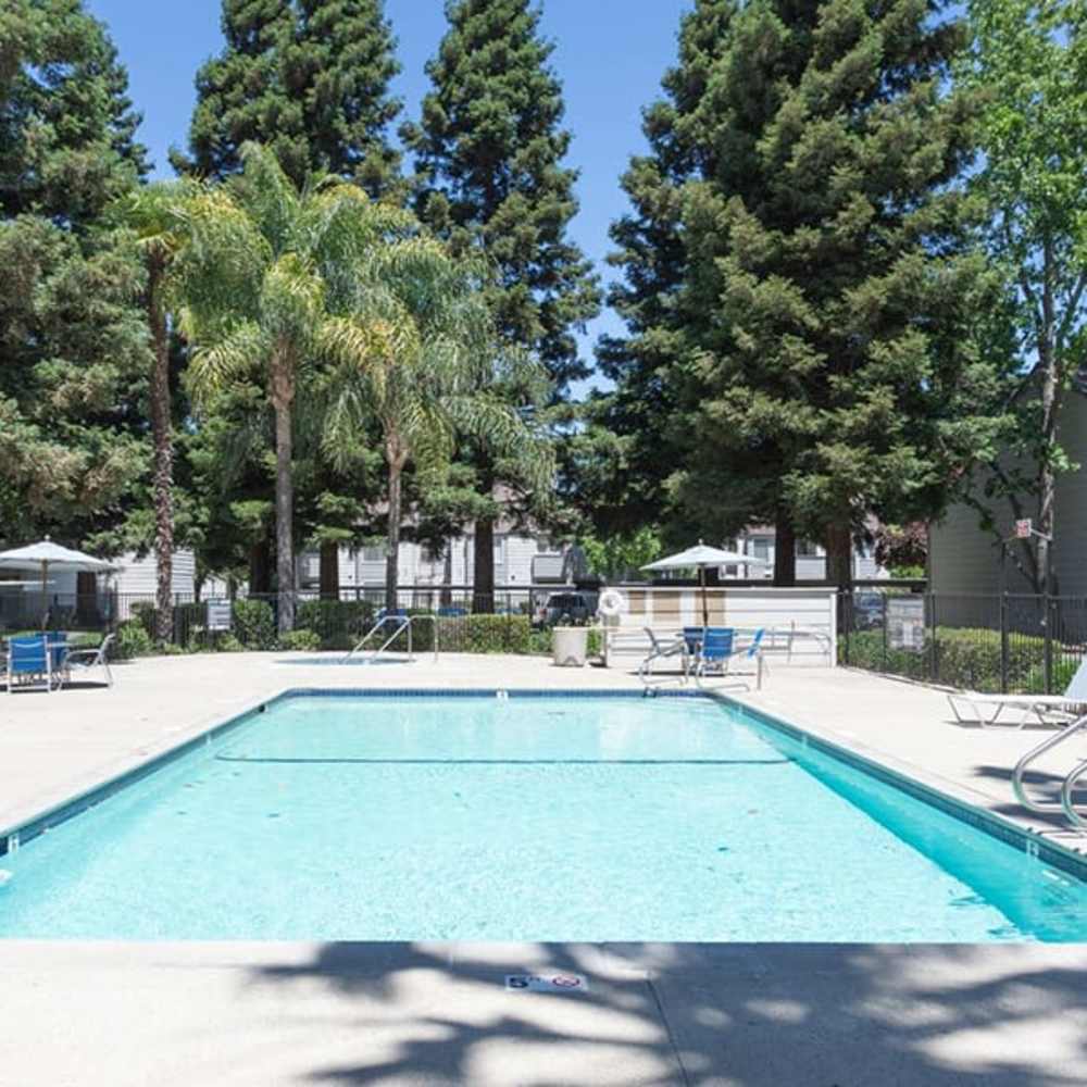 Outdoor swimming pool at Ashford Park in Sacramento, California