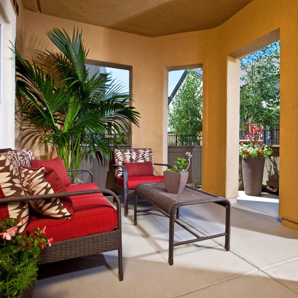Semi private patio at St Claire in Santa Maria, California