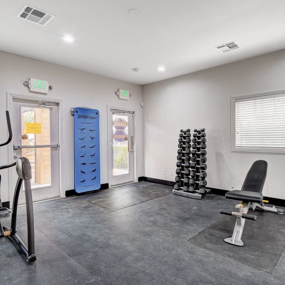 Well-equipped fitness center at Tides on Indios in Las Vegas, Nevada