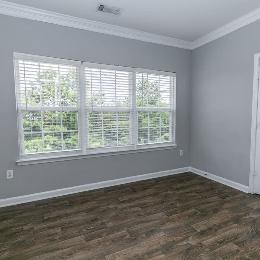 Living space with large windows at Sweetwater Creek in Lithia Springs, Georgia