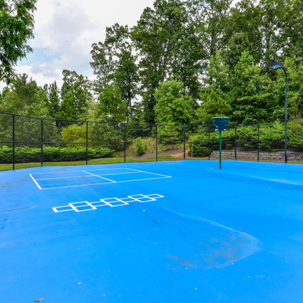 Outdoor basketball court at Sweetwater Creek in Lithia Springs, Georgia