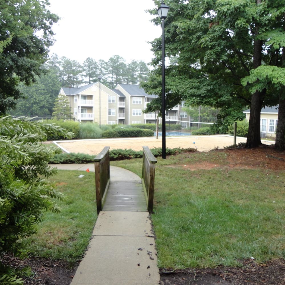 Landscaped pathways at Bridgeport in Raleigh, North Carolina