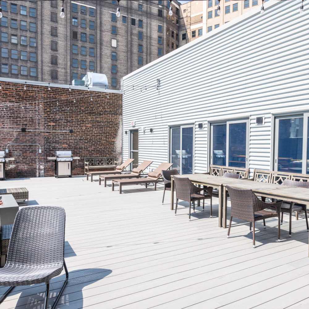 Outdoor kitchen at Euclid Grand in Cleveland, Ohio,  