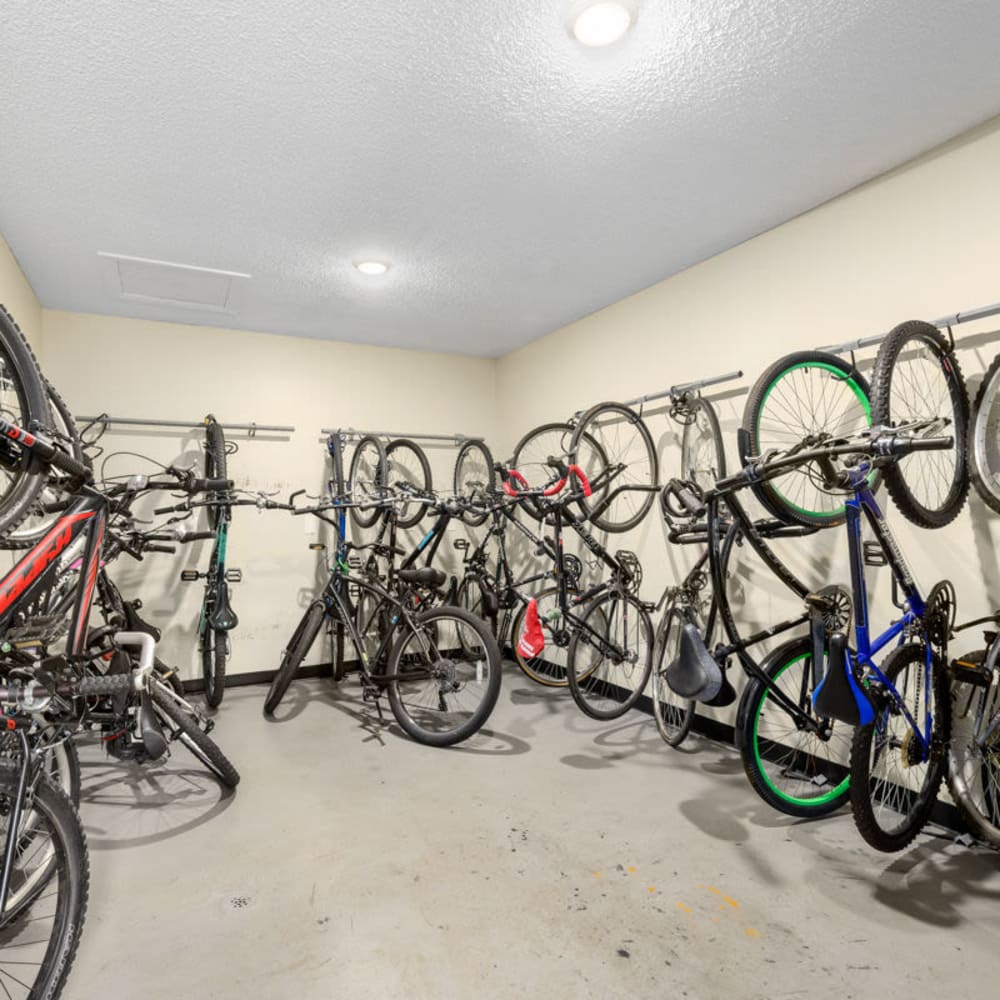 Bicycle storage at Sailboat Bay in Raleigh, North Carolina