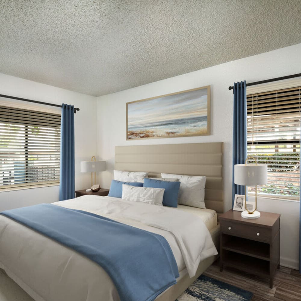 Modern bedrooms at The Highlands at Grand Terrace in Grand Terrace, California