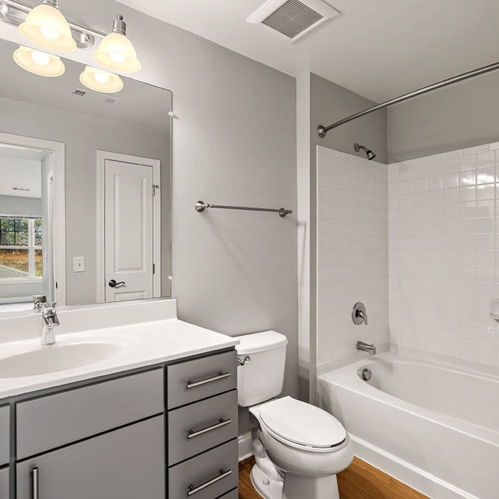 Bathroom with great lighting at The Preserve at Cohasset in Cohasset, Massachusetts