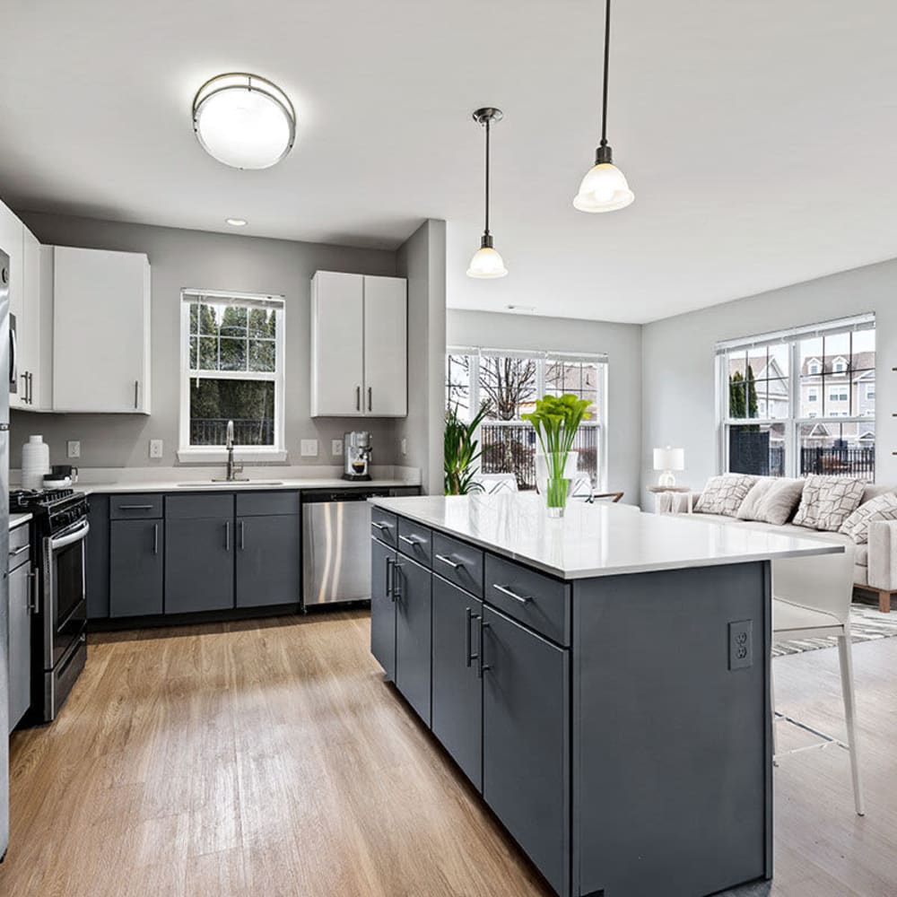 Modern kitchen at The Preserve at Cohasset in Cohasset, Massachusetts