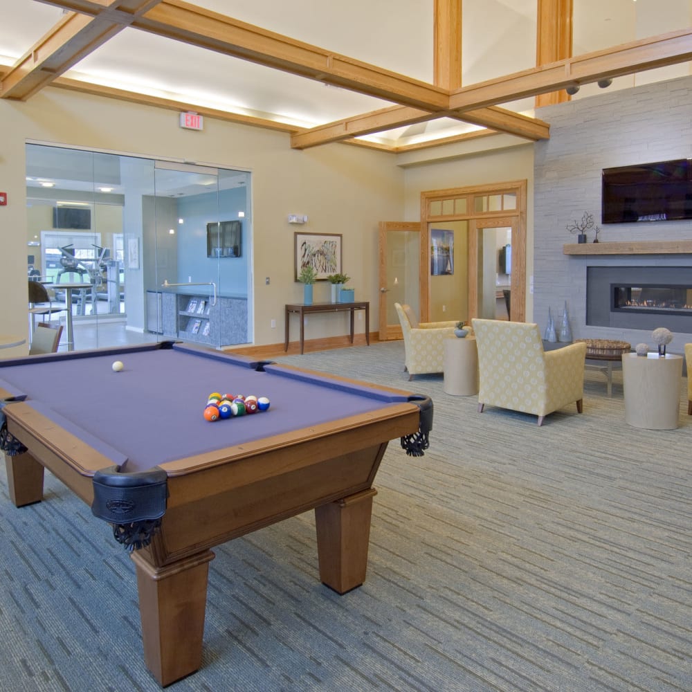 Billiards table at The Preserve at Cohasset in Cohasset, Massachusetts