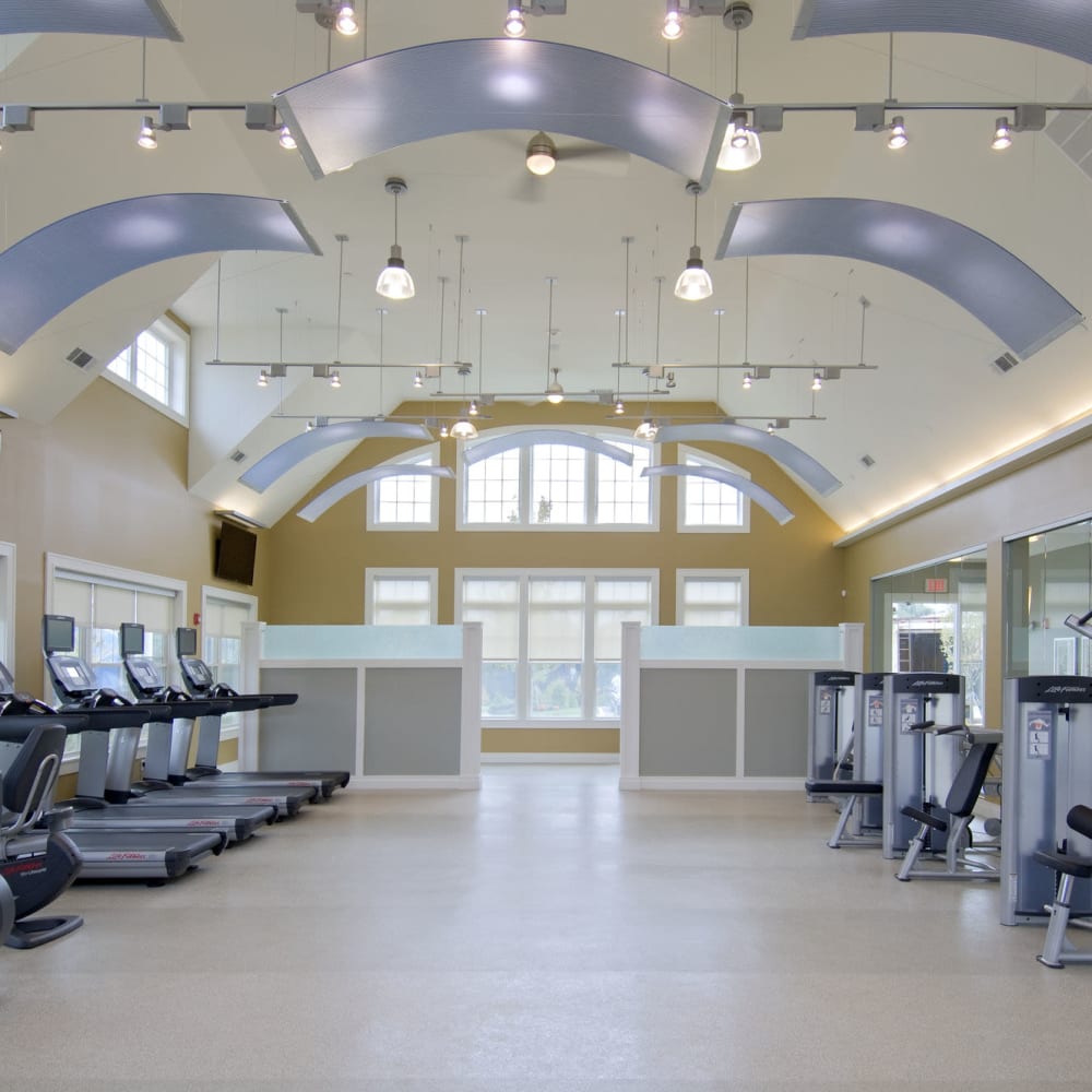 Large fitness center at The Preserve at Cohasset in Cohasset, Massachusetts