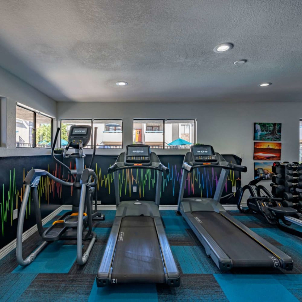 Treadmills in the fitness center at The Bella in Phoenix, Arizona
