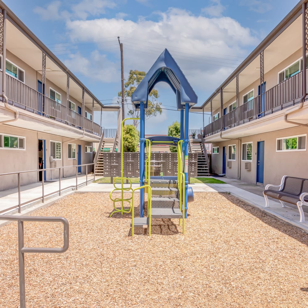 Play area at Hermosa Vista Apartments in Huntington Beach, California