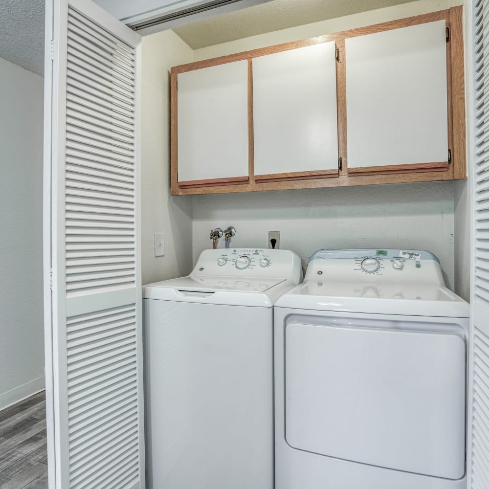 Laundry area of an apartment home at Mission Bay Apartments in Bay Point, California