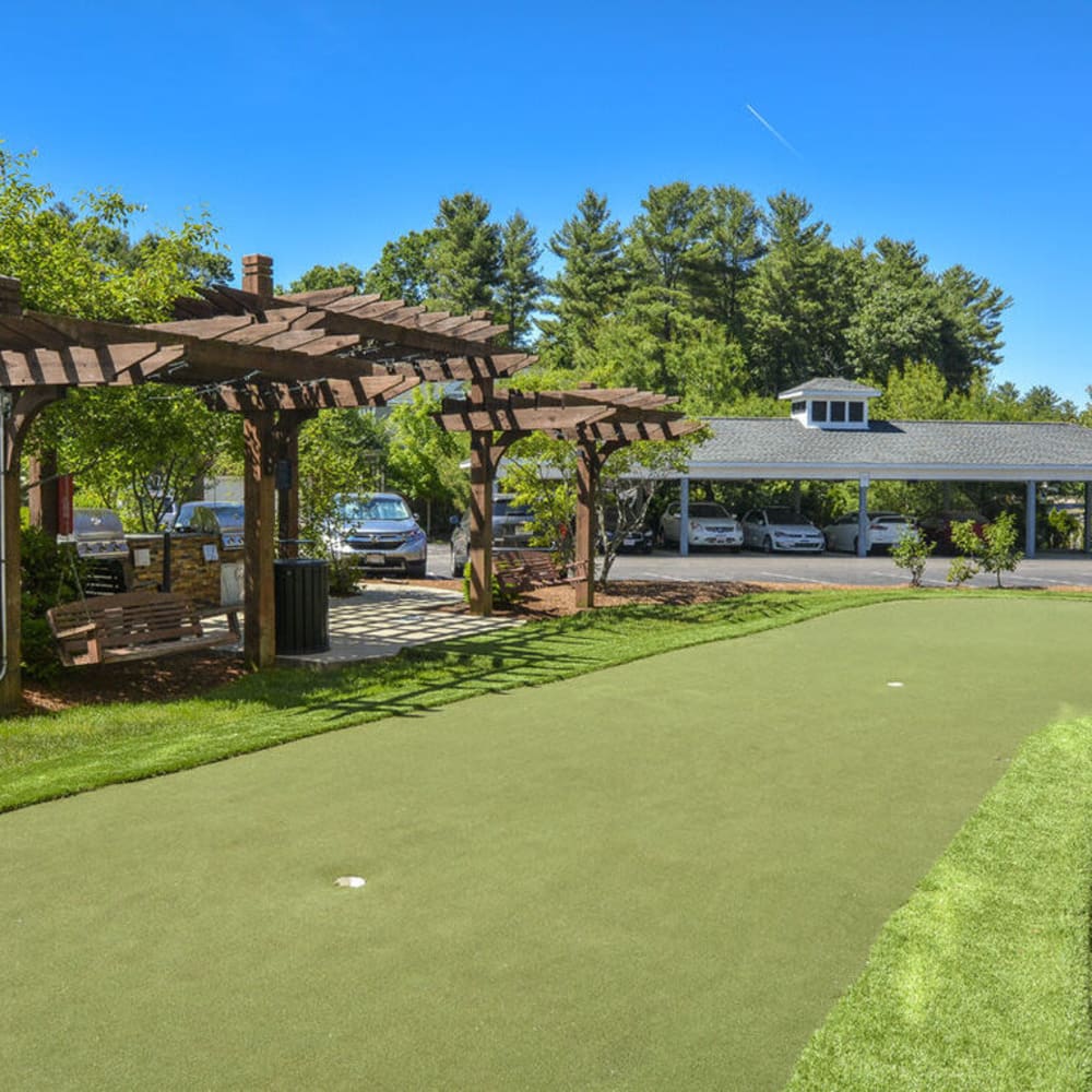 Golf Putting green at Lux at Stoughton in Stoughton, Massachusetts