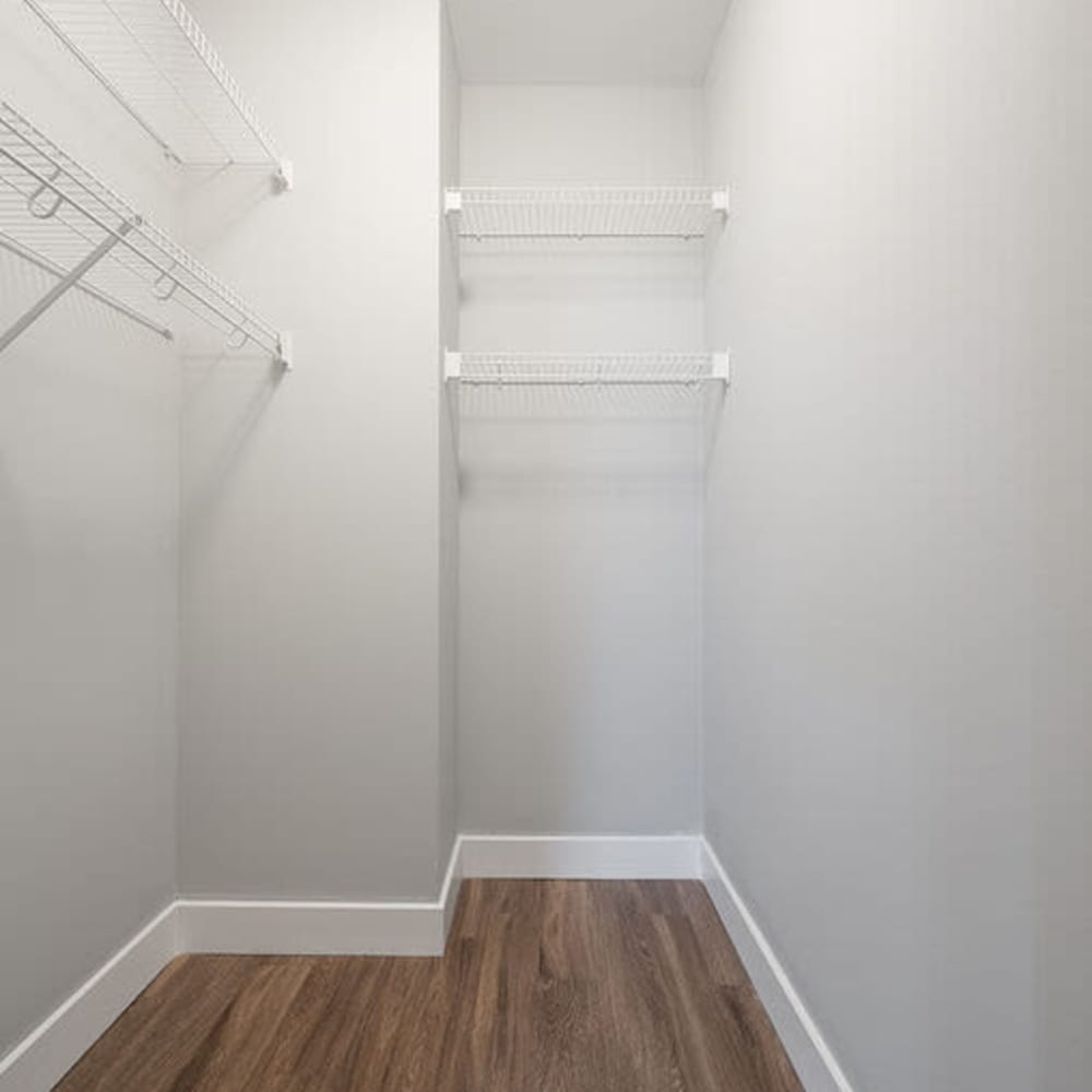 Spacious walk-in closets at Lux at Stoughton in Stoughton, Massachusetts