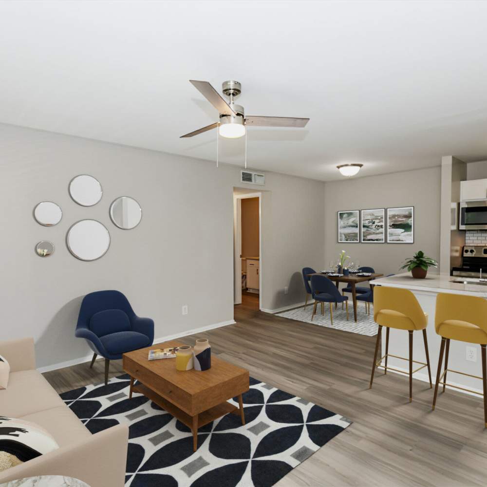 Open living space at Ridgemont at Stringers Ridge in Chattanooga, Tennessee