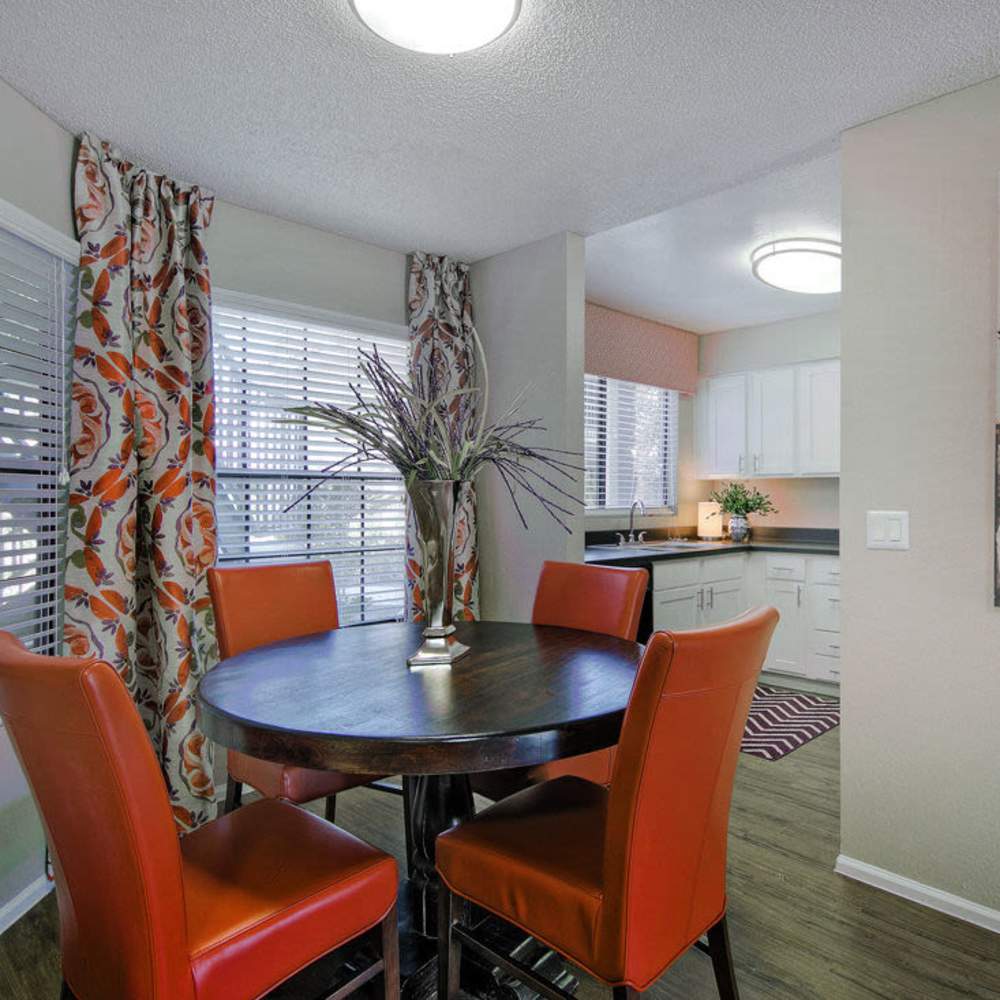 Dinning space with a table and chairs at Fountain Palms in Peoria, Arizona