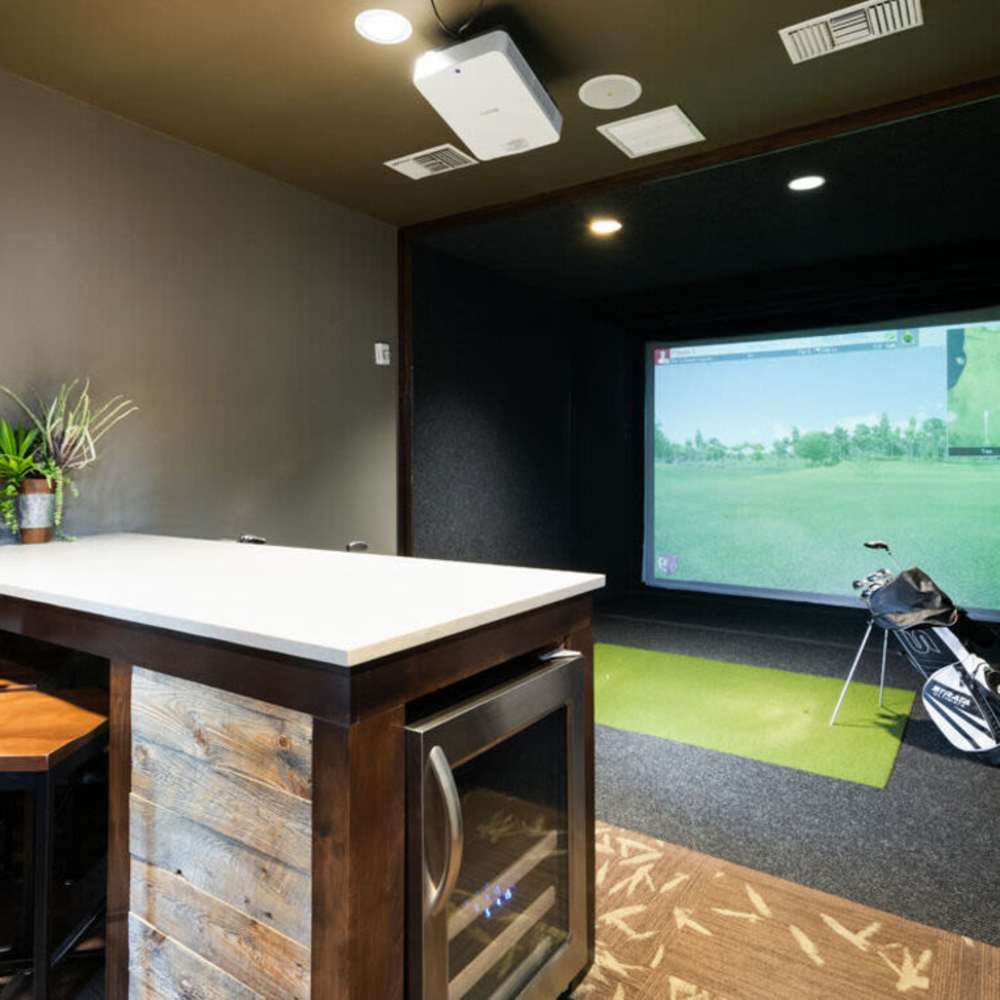Golf simulator at Trails at Timberline in Fort Collins, Colorado