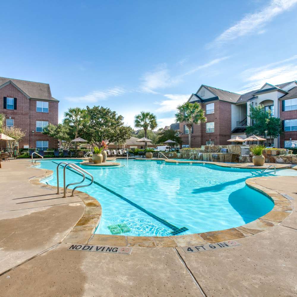 Swimming pool with great views at Oak Crest in Houston, Texas