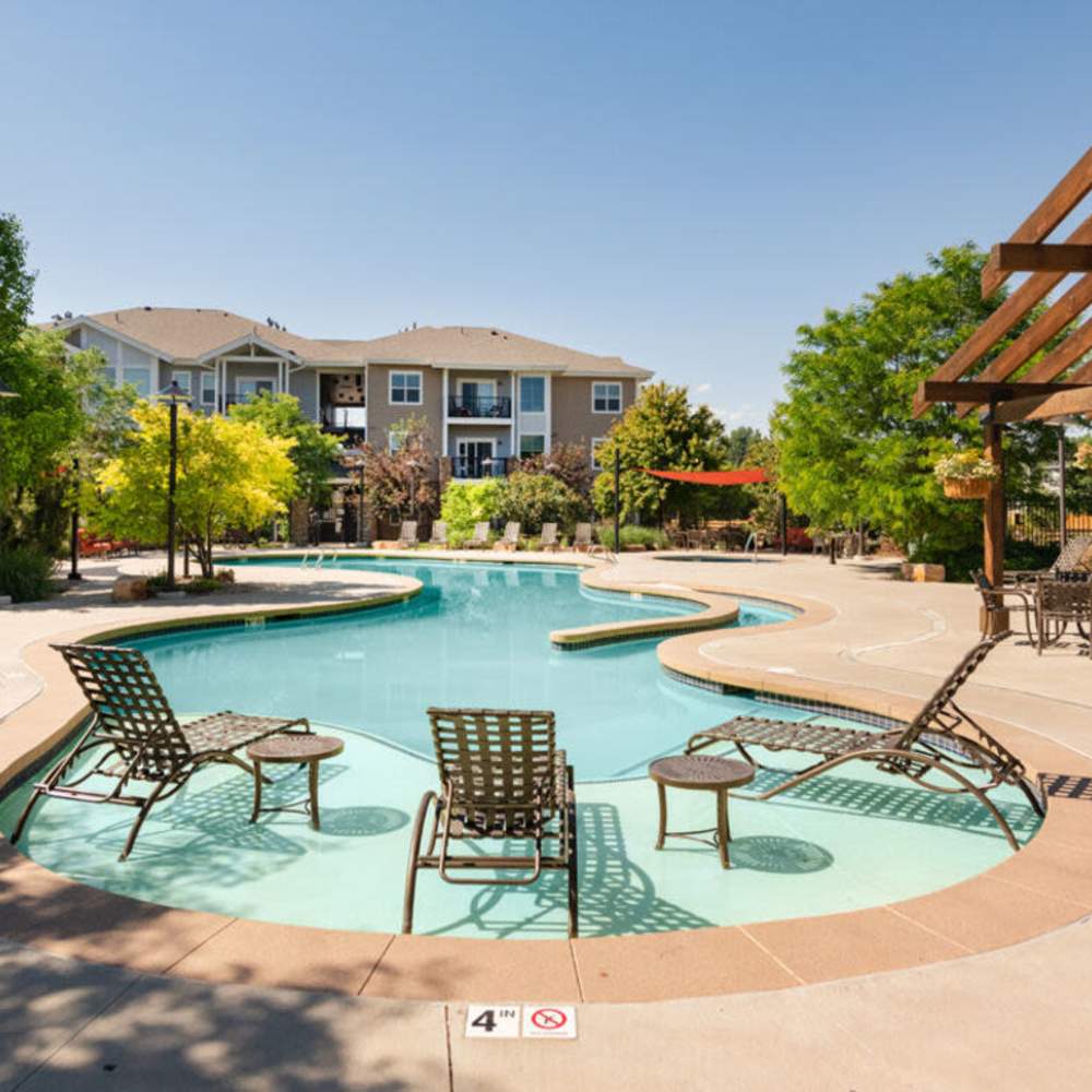 Swimming pool area at Trails at Timberline in Fort Collins, Colorado